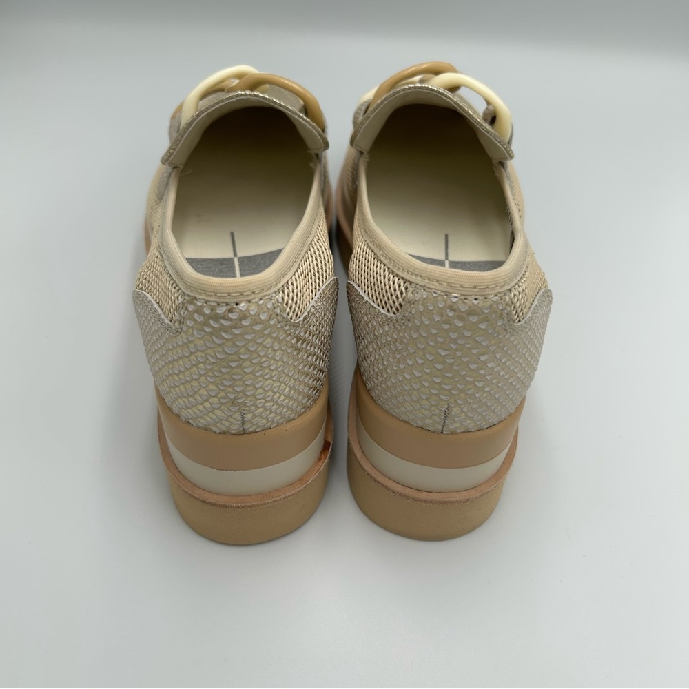 Dolce Vita Jaksen Platform Loafers Gold Mesh Chain Size 7 Shoes Tan - Picture 5 of 8